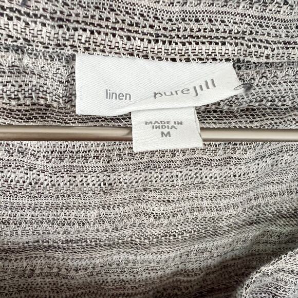 J. Jill Pure Jill Gray Linen Dress Medium - Picture 2 of 5